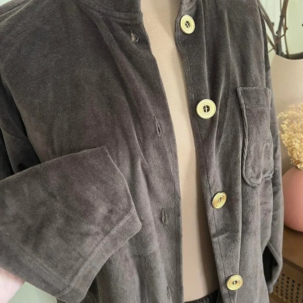 Vintage SK Sport Brown Velour Two Piece Lounge Set - Picture 5 of 6